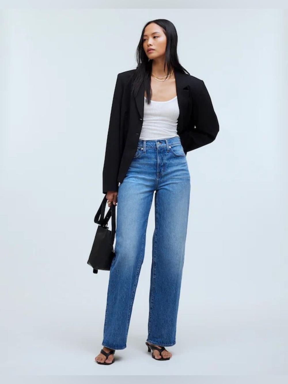 Madewell Jeans Womens 32 The Perfect Vintage Wide Leg High Rise Comfort Stretch